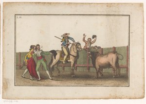 Picador míří svým kopím na býka Coleccion de las principales suertes de una corrida de toros (název série) Sbírka nejdůležitějších býčích manévrů (název série)