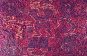 Textil, kultura Paracas, Peru, 2015.