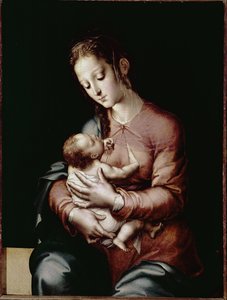 Panna a dítě (olej na panelu, kolem roku 1565)