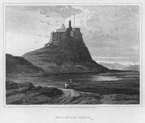 Hrad Holy Island (rytina)