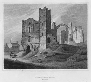 Lindisfarne Abbey, West Front (rytina)