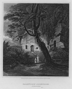 Warkworth Hermitage, Northumberland (rytina) od Luke (after) Clennell
