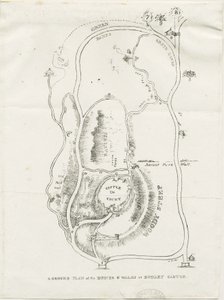Dudley Castle: litografie, nd [c 1825] od Luke Booker