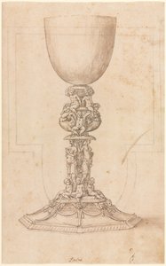 Design for a Chalice recto Architectural Plan verso, polovina 1500s.