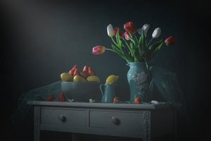Náladové tulipány a citrony od Lydia Jacobs