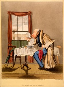 As Hot as the Deuce!, tisk vytvořil George Hunt, 1827 (ručně kolorovaná rytina) od M. Egerton