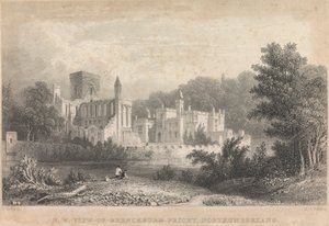 Severozápadní pohled na převorství Brinkburn, Northumberland; strana 44 (první díl)