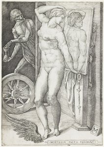 Smrt překvapující ženu, kolem 1490-1540 (rytina) od M Master