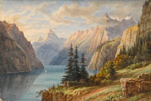 Pohled na Rutli (akvarel) od M. Nicolas Karth