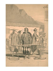Obchodníci s rybami v Hong Kongu, 19. století.