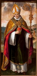 Augustine of Hippo - Saint Augustine (Augustine of Hippo, 354-430) Malba Maaerten de Vos (Martin de Vos, Marten de Vos) (1532-1603), olej na dřevě