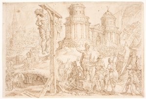 Zničení Aj a oběšení krále od Maarten van Heemskerck