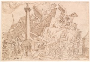 Zničení babylonské věže od Maarten van Heemskerck