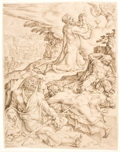 Kristus na hoře Olivetské od Maarten van Heemskerck