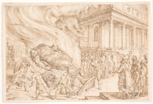 Jehu ničí dům Baalův od Maarten van Heemskerck