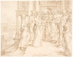 Judith oslovující Prastaré Bethulie od Maarten van Heemskerck