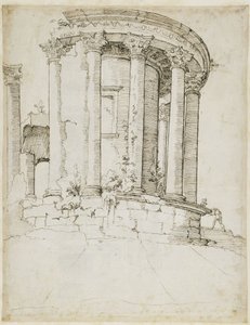 Kruhový chrám v Tivoli od Maarten van Heemskerck