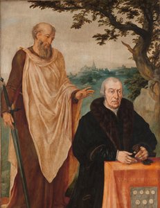 Sibylla Erythrea Levé křídlo triptychu: Donor Matelief Dammasz. a svatý Pavel (vpředu) a Erythraejská Sibyla (vzadu) od Maarten van Heemskerck