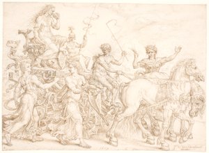 Triumfální vůz. Invidia (závist) od Maarten van Heemskerck