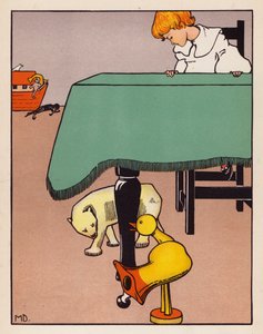 "Kolem nohou stolu" (barevná litografie)