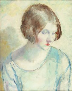 Helen (olej a tužka na plátně) od Mabel Greenberg