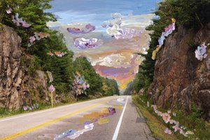 Country Road, 2020 (akrylová barva na archivním pigmentovém tisku)