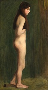 Studio Nude in Green (olej na plátně)