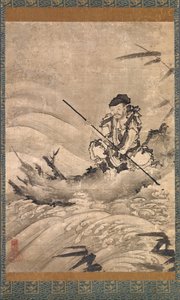 Čínský průzkumník Zhang Qian na voru, polovina 16. století. od Maejima Soyu