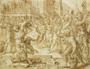 Kamenování starších, z Příběhu Susanny, 1562 od Maerten van Heemskerck