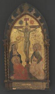 Kristus na kříži oplakávaný Pannou Marií a svatými Máří Magdalenou a Janem od Maestro Francesco