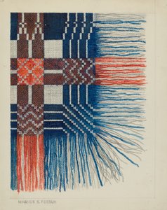 Detail tkaného přehozu, c. 1937.