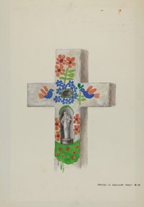 Cement Head Stone, c. 1937. od Majel G. Claflin