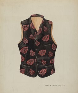 Vyšívaná sametová vesta, c. 1937. od Majel G. Claflin