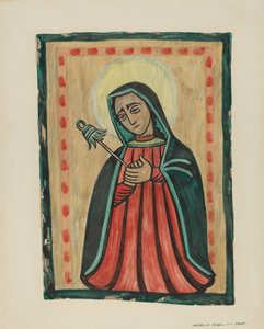 Oltářní obraz-Naše Paní Bolestná Nuestra Senora de los Siete Dolores, c. 1938. od Majel G. Claflin