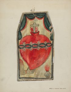 Retablo Sacred Heart, c. 1939. od Majel G. Claflin