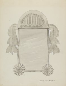 Malé zrcadlo v plechovém rámu, c. 1937. od Majel G. Claflin