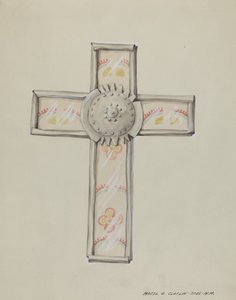 Cínový a tapetový kříž, c. 1937. od Majel G. Claflin