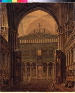 Interiér jeruzalémského chrámu - obraz Maxima Nikiforoviče Vorobjeva (Vorobjev) (1787-1855), olej na plátně