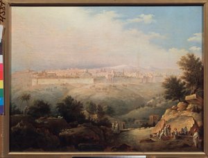 Pohled na Jeruzalém (Izrael) (Pohled na Jeruzalém) - Obraz Maxima Nikiforoviče Vorobjeva (Vorobjeva) (1787-1855), olej na plátně