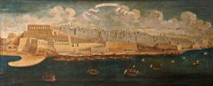 Vyhlídka města Malty z východu, 1680