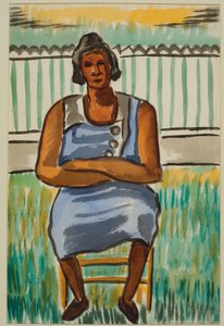 Sedící figura, cca 1934 (akvarel na papíře)