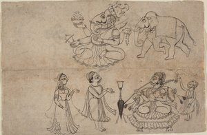 Portrét Manya Sahib Man Rup Sagarji, konec 18. století.