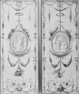 Dekorativní panel jeden z páru, 18. století. od Manner of Le Riche