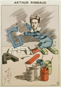 Karikatura Arthura Rimbauda (1854-91) z „Les Hommes d
