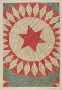 Star & Ring Quilt, c. 1938. od Manuel G. Runyan