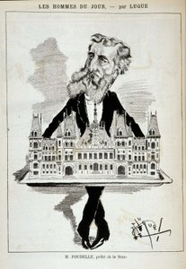 Kreslený film M. Poubelle, prefekta Seiny, nesoucí pařížskou radnici na náhorní plošině - Dess. od Luque, v „La Caricature““ ze dne 13.08.1887¿