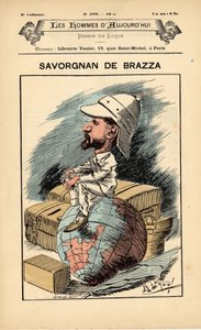Obálka dnešních mužů, číslo 289, ilustrace Manuel Luque (1854-1919): Colonization Colonialism Colonies - Explorer, Pierre Savorgnan de Brazza (1852-1905) - Earth od Manuel Luque