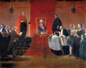 Charles III převzetí kanonie v Barceloně v roce 1759, detail od Manuel Tramulles