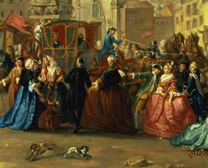 Madridský veletrh na Plaza de la Cebada (olej na plátně) (detail 106419) od Manuel de la Cruz y Cano