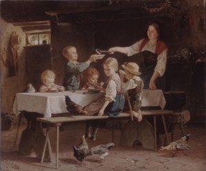 Děti na obědě, 1857 od Marc Louis Benjamin Vautier the Elder